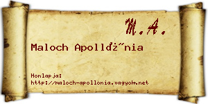 Maloch Apollónia névjegykártya
